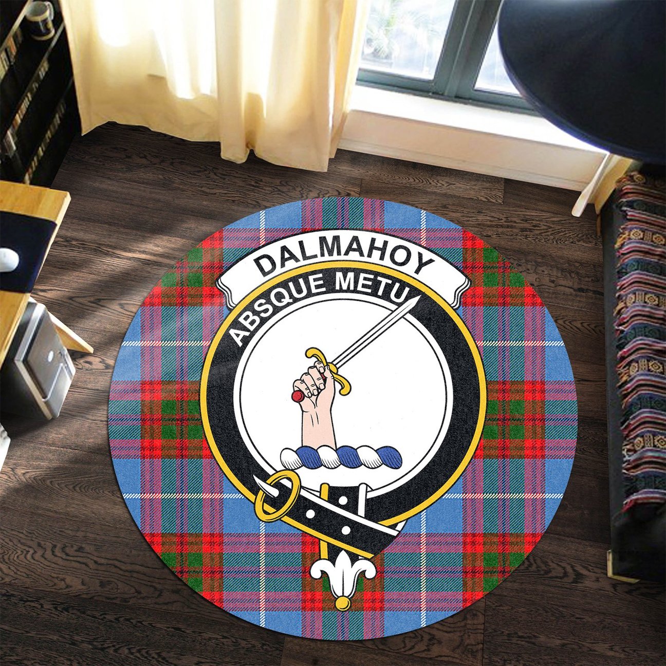 Dalmahoy Tartan Crest Round Rug