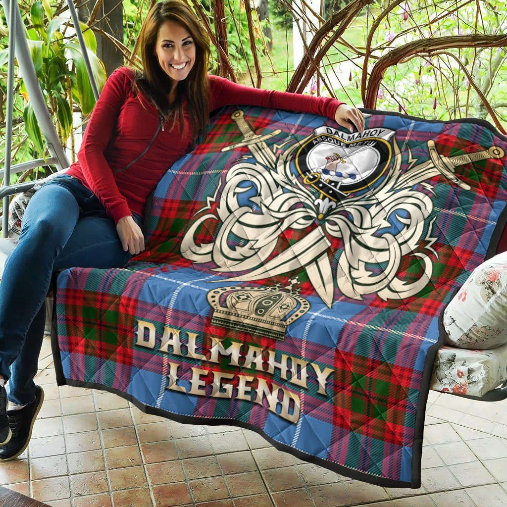 Dalmahoy Tartan Crest Legend Gold Royal Premium Quilt