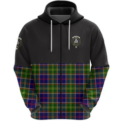 Dalrymple Clan Half Of Tartan Zipper Hoodie