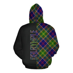 Dalrymple Tartan Hoodie Half of Me - Cross Style