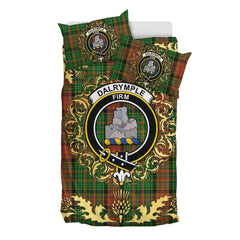 Dalrymple of Castleton 02 Tartan Crest Bedding Set - Golden Thistle Style