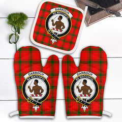 Darroch Tartan Crest Oven Mitt And Pot Holder (2 Oven Mitts + 1 Pot Holder)