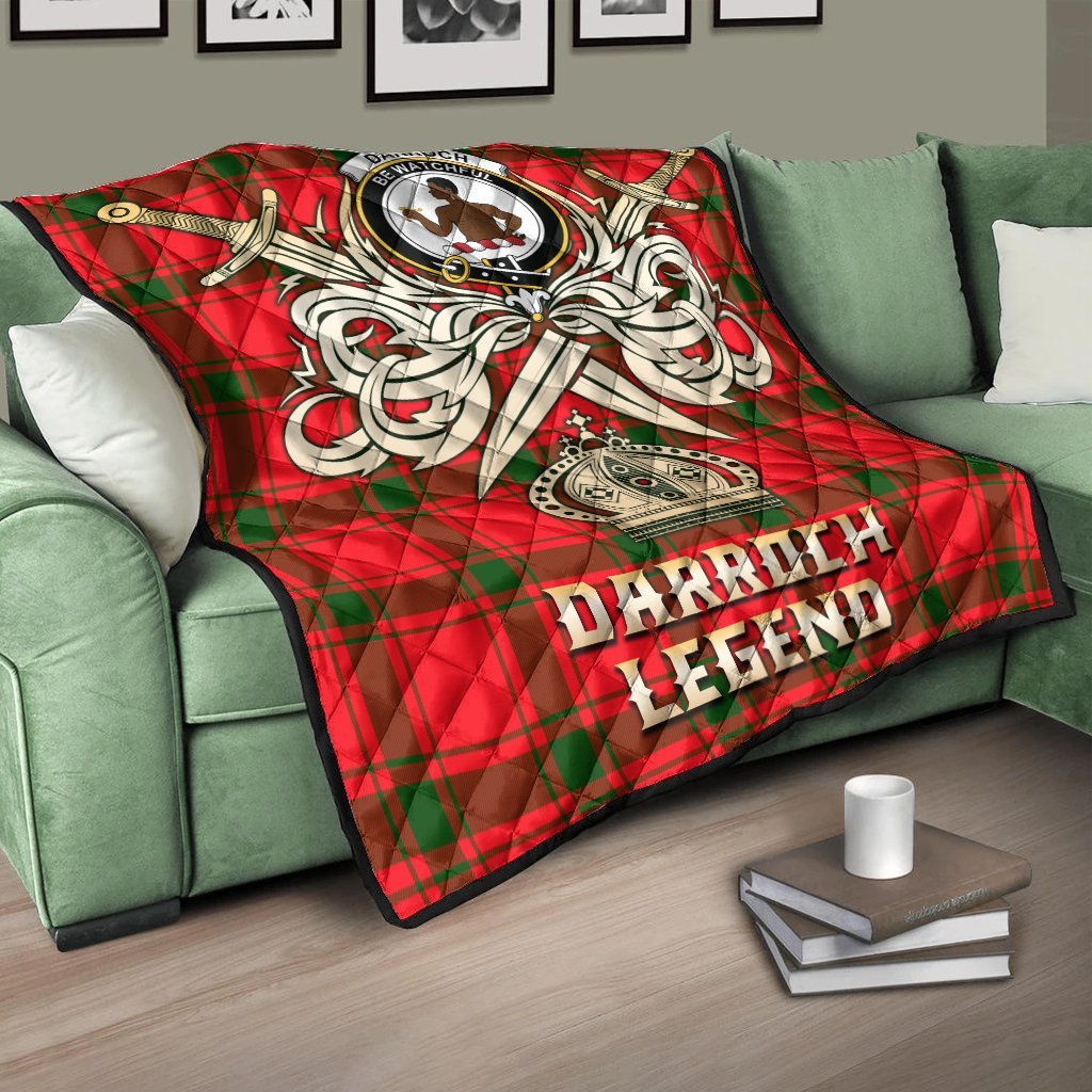 Darroch Tartan Crest Legend Gold Royal Premium Quilt