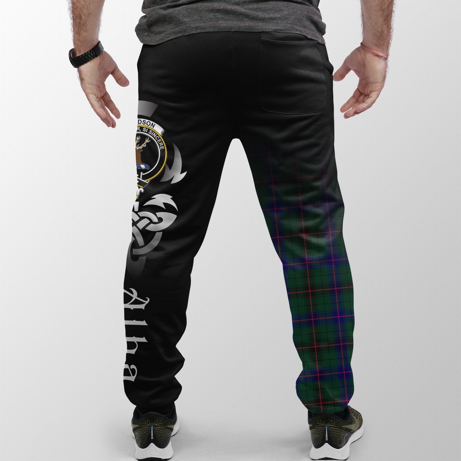 Davidson Modern Tartan Crest Jogger Sweatpants - Alba Celtic Style