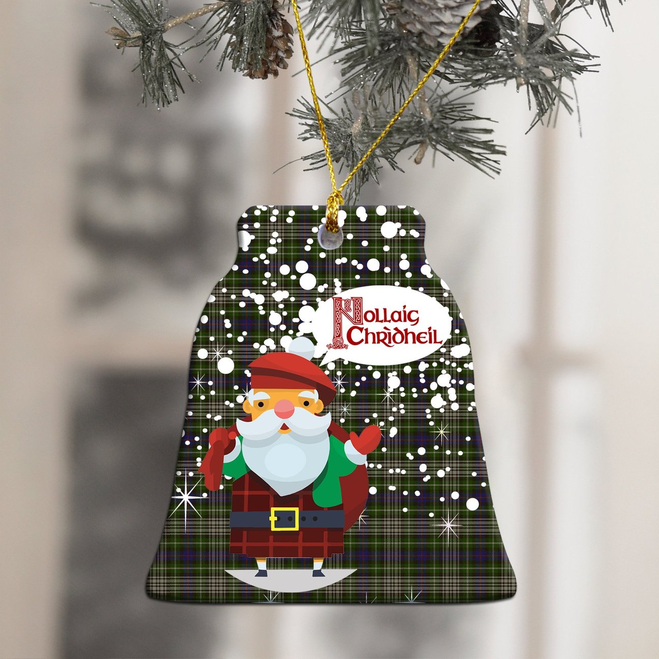 Davidson Tulloch Dress Tartan Christmas Ceramic Ornament - Santa Style