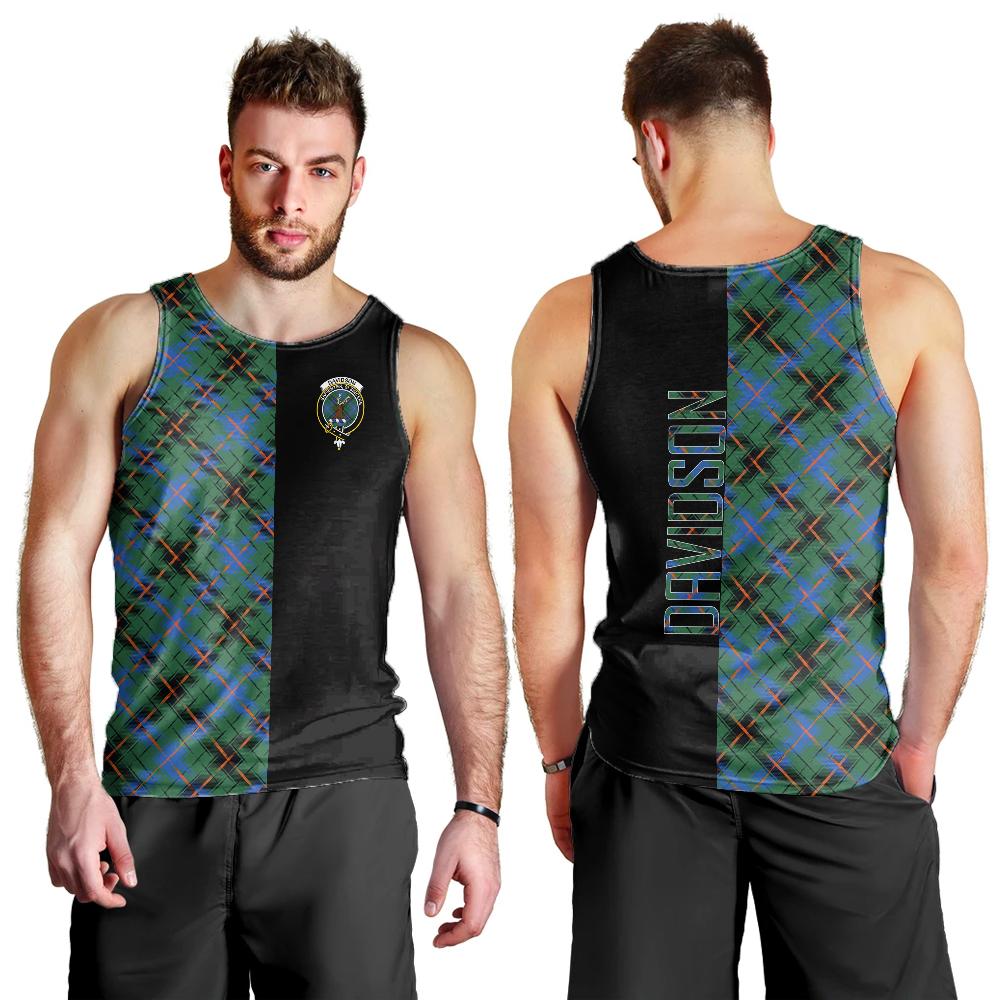 Davidson Ancient Tartan Crest Men's Tank Top - Cross Style