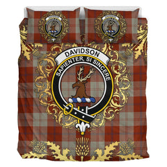 Davidson Dress Dancers Tartan Crest Bedding Set - Golden Thistle Style