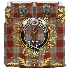 Davidson Dress Dancers Tartan Crest Bedding Set - Golden Thistle Style