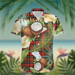 Dennistoun Tartan Hawaiian Shirt Hibiscus, Coconut, Parrot, Pineapple - Tropical Garden Shirt