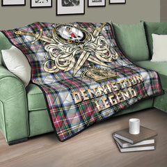 Dennistoun Tartan Crest Legend Gold Royal Premium Quilt