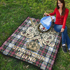 Dennistoun Tartan Crest Legend Gold Royal Premium Quilt