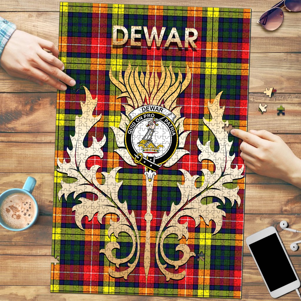 Dewar Tartan Crest Thistle Jigsaw Puzzles