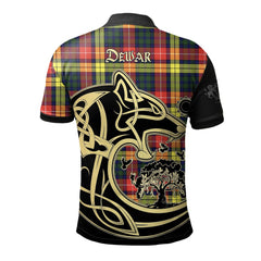 Dewar Tartan Polo Shirt Viking Wolf