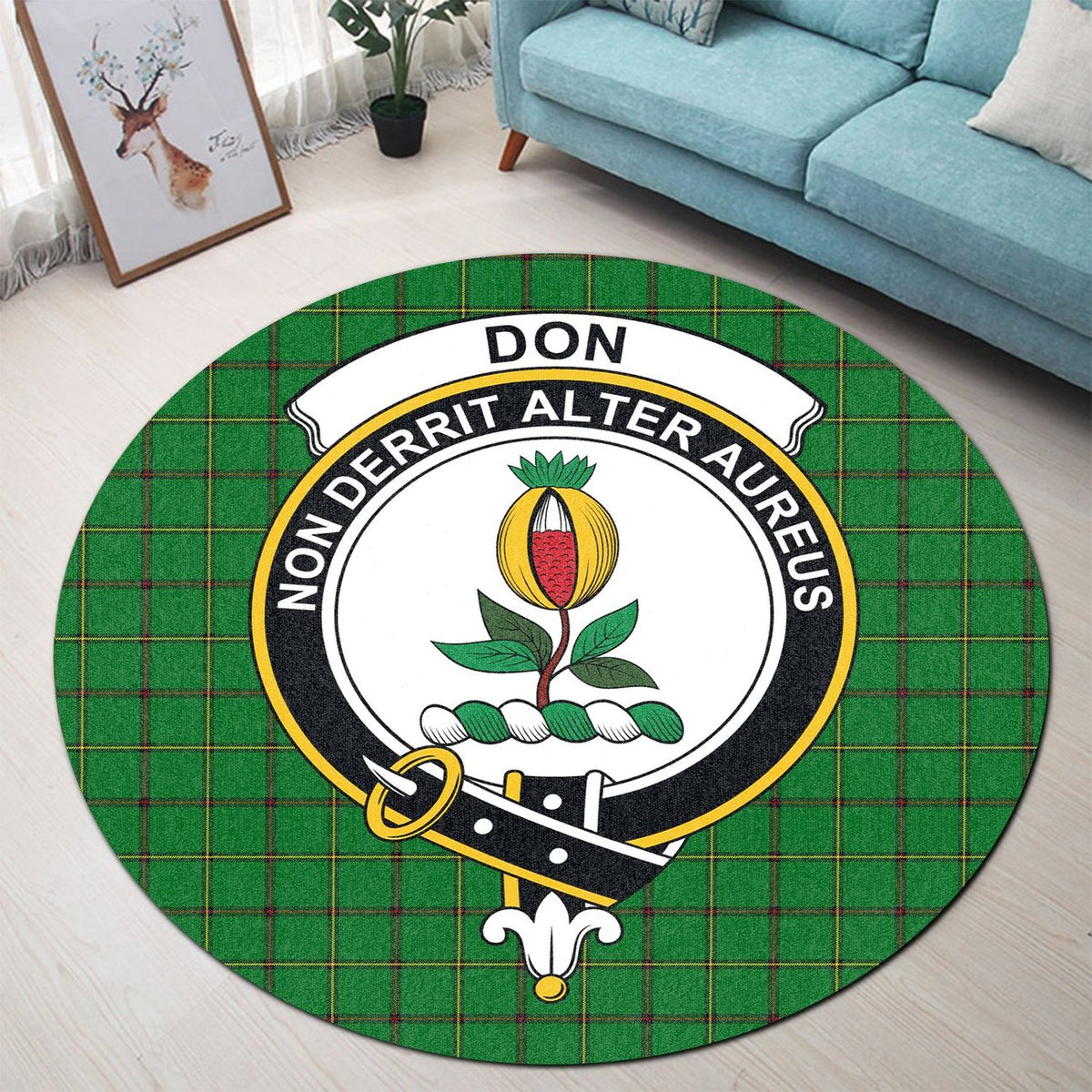 Don Tartan Crest Round Rug