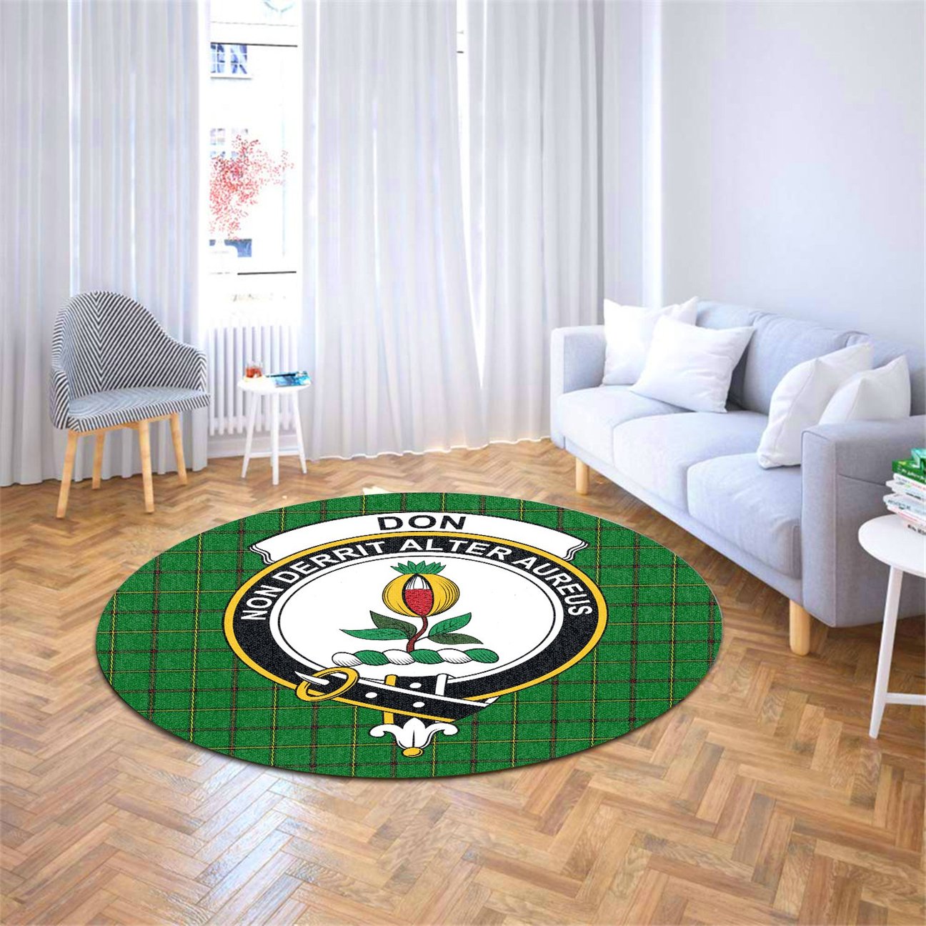 Don Tartan Crest Round Rug