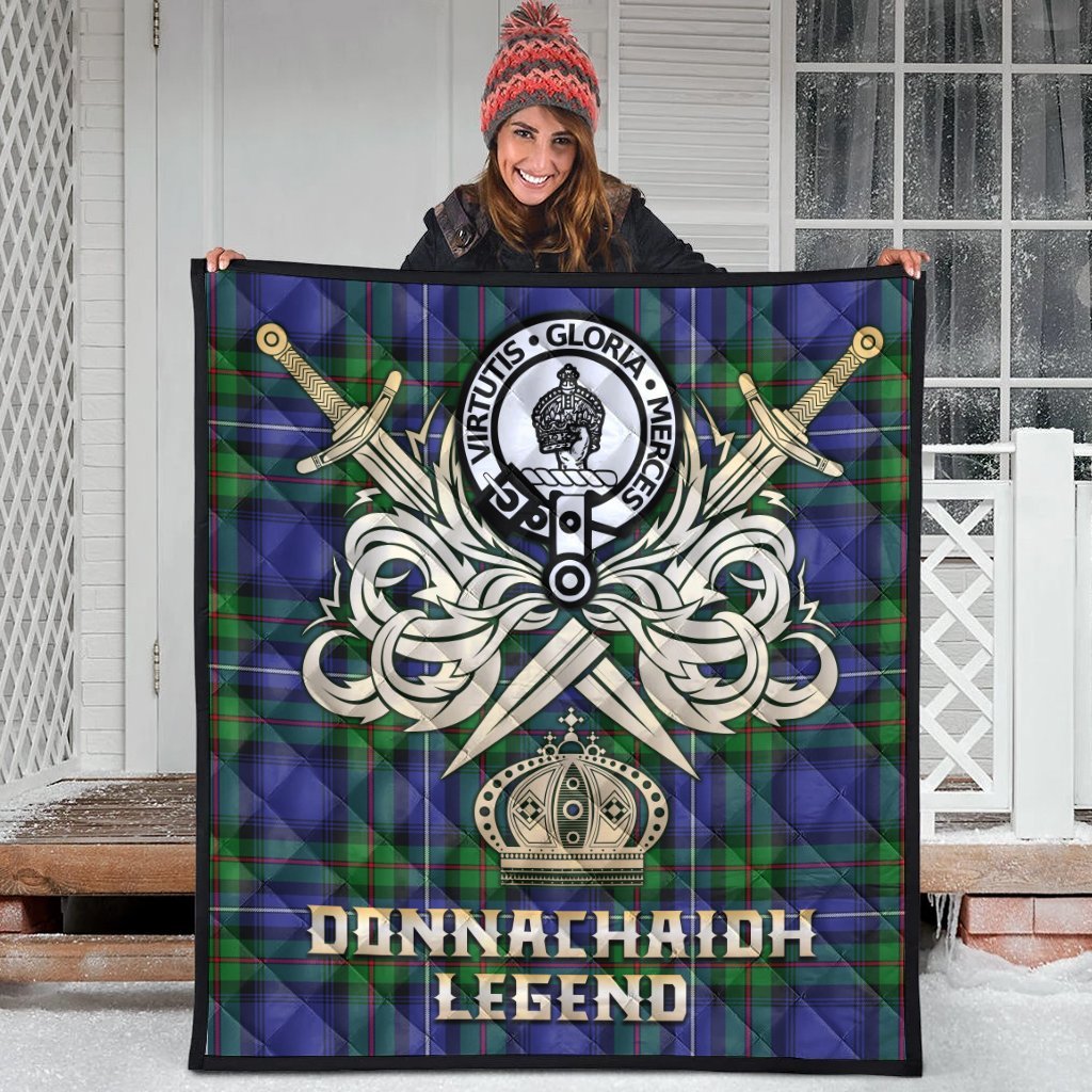 Donnachaidh Tartan Crest Legend Gold Royal Premium Quilt