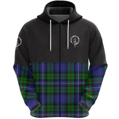 Donnachaidh Clan Half Of Tartan Zipper Hoodie