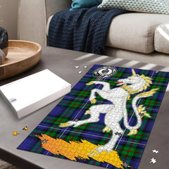 Donnachaidh Tartan Crest Unicorn Scotland Jigsaw Puzzles