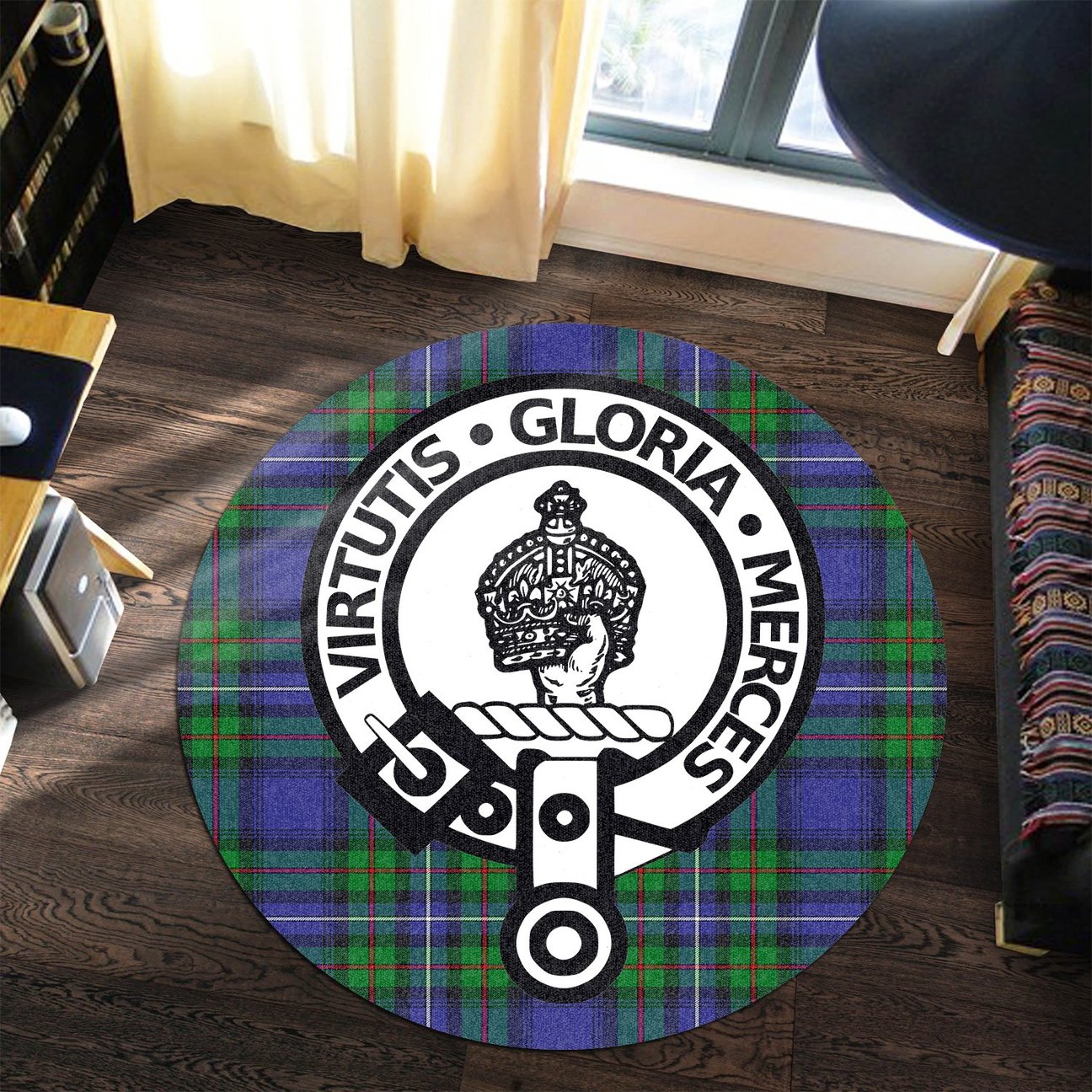 Donnachaidh Tartan Crest Round Rug