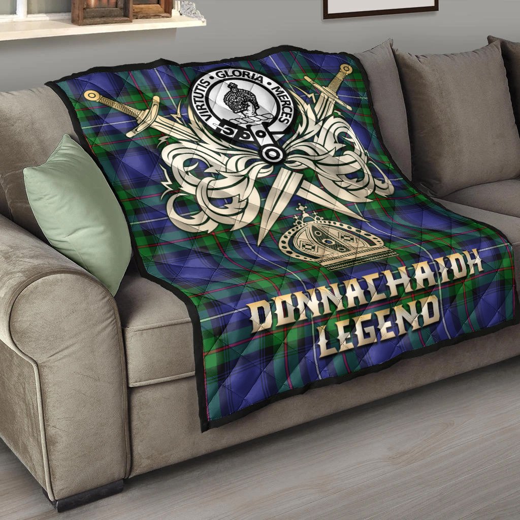 Donnachaidh Tartan Crest Legend Gold Royal Premium Quilt