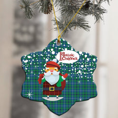Douglas Ancient Tartan Christmas Ceramic Ornament - Santa Style