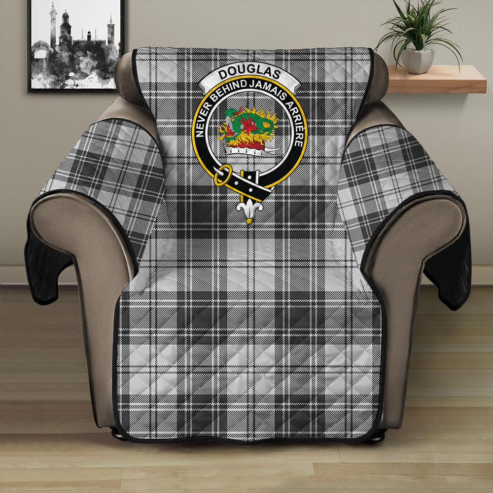 Douglas Grey Modern Tartan Crest Sofa Protector