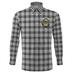 Douglas Grey Modern Tartan Long Sleeve Button Shirt