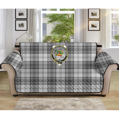 Douglas Grey Modern Tartan Crest Sofa Protector