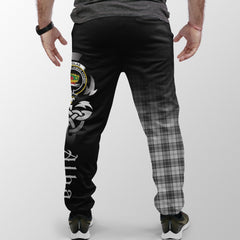 Douglas Grey Modern Tartan Crest Jogger Sweatpants - Alba Celtic Style