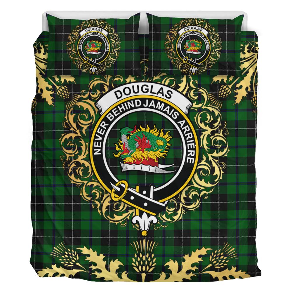 Douglas 02 Tartan Crest Bedding Set - Golden Thistle Style