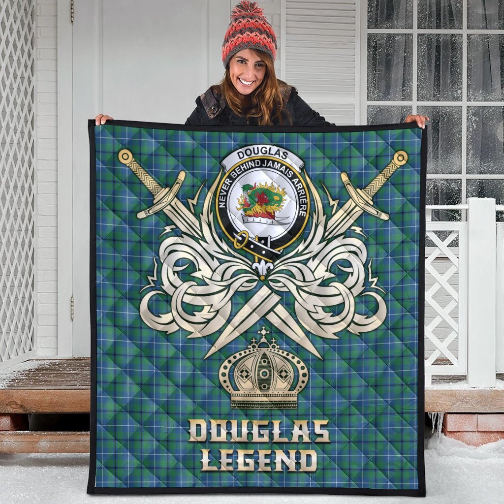 Douglas Ancient Tartan Crest Legend Gold Royal Premium Quilt