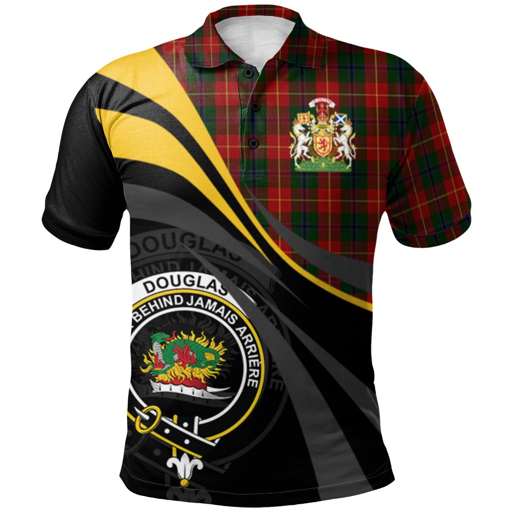 Douglas of Roxburgh Tartan Polo Shirt - Royal Coat Of Arms Style