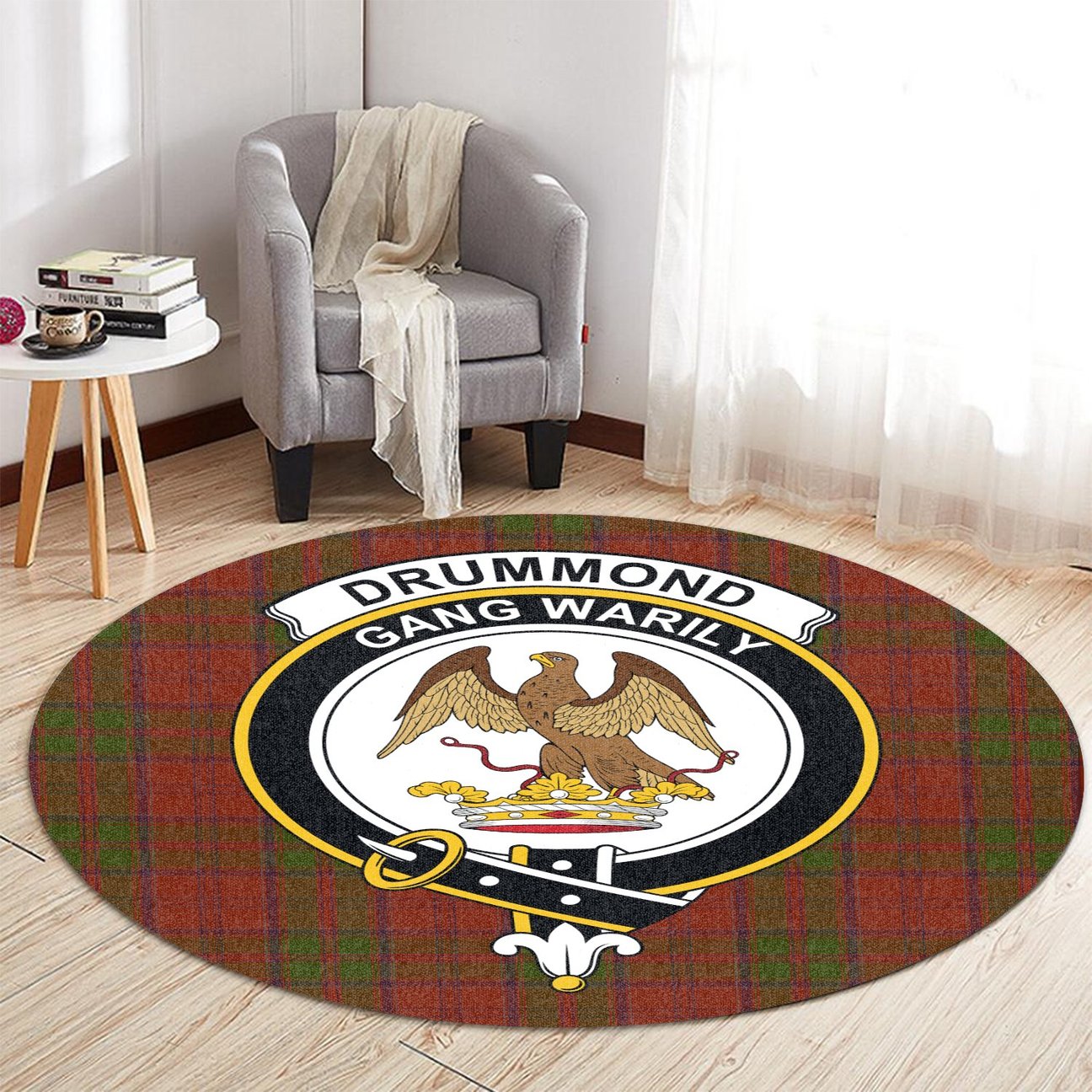 Drummond Tartan Crest Round Rug