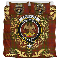 Drummond Tartan Crest Bedding Set - Golden Thistle Style