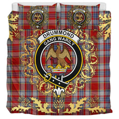 Drummond of Perth Dress 02 Tartan Crest Bedding Set - Golden Thistle Style