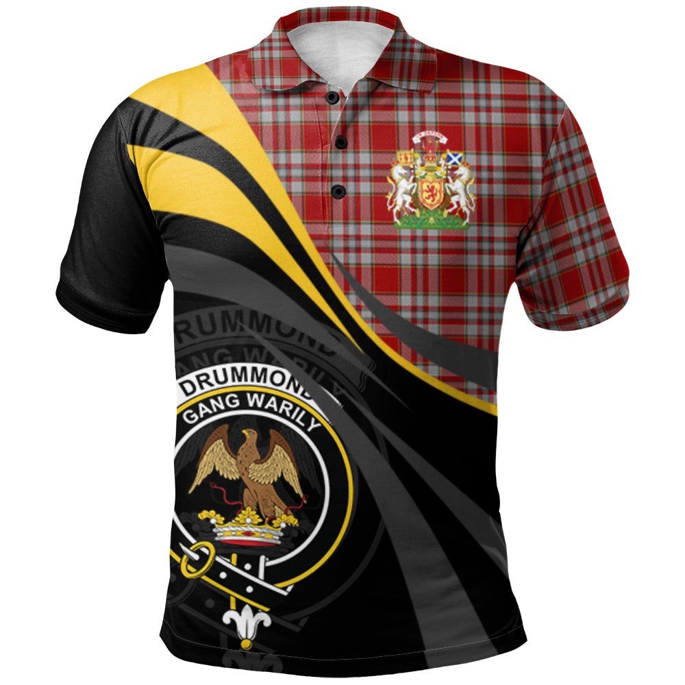 Drummond of Perth Dress 03 Tartan Polo Shirt - Royal Coat Of Arms Style