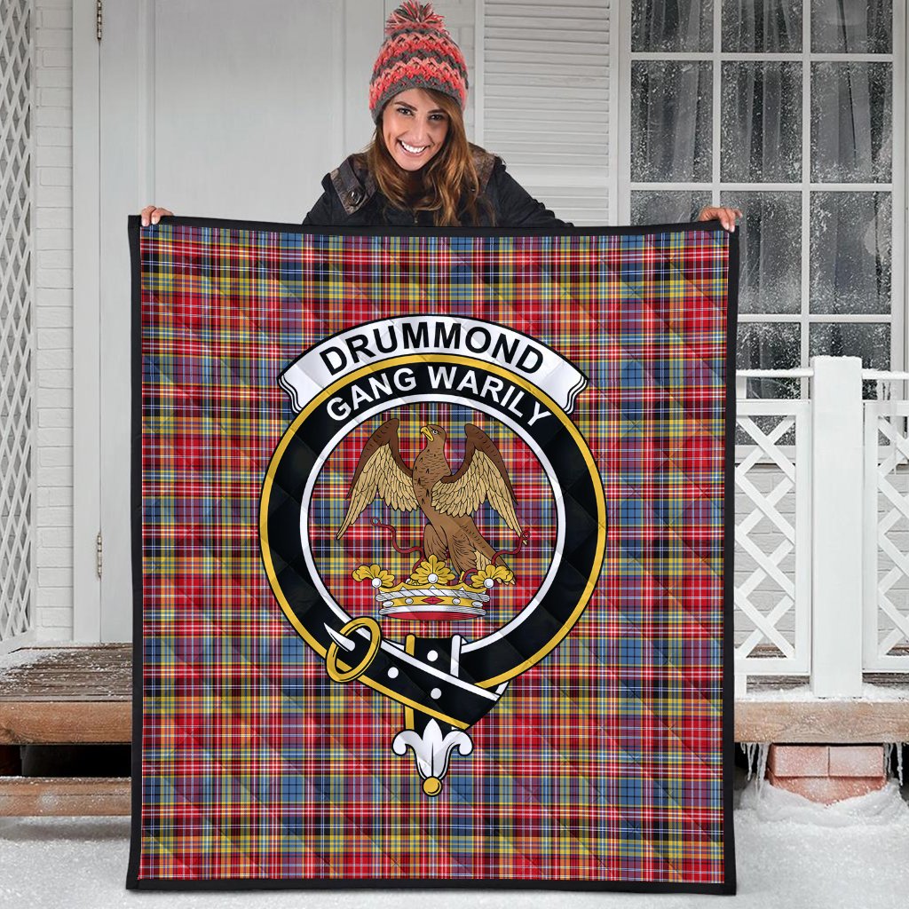 Drummond of Strathallan Tartan Crest Quilt