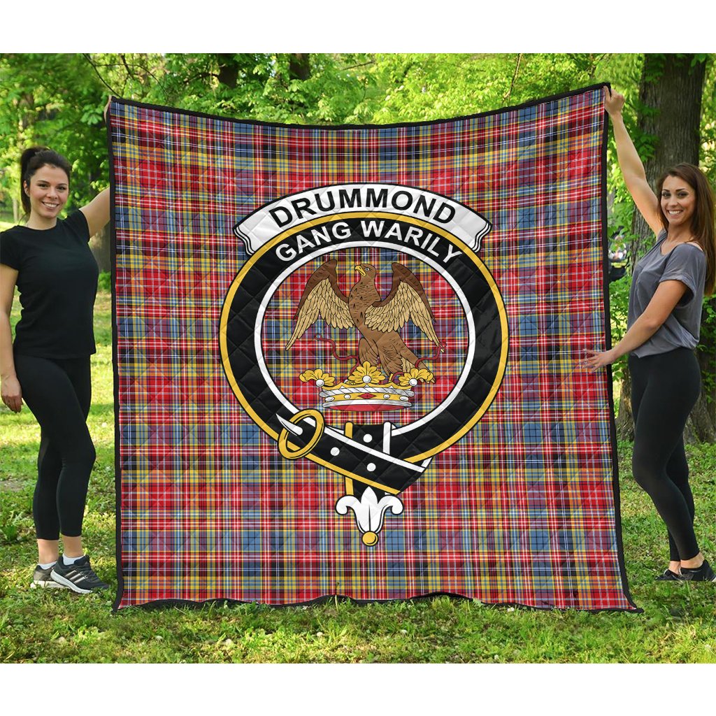 Drummond of Strathallan Tartan Crest Quilt