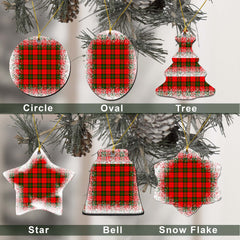 Dunbar Tartan Christmas Ceramic Ornament - Snow Style