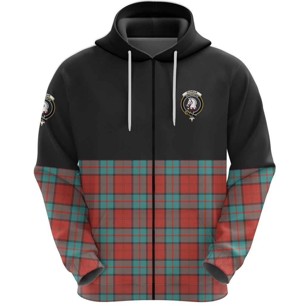 Dunbar Ancient Clan Half Of Tartan Zipper Hoodie