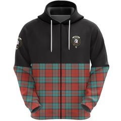Dunbar Ancient Clan Half Of Tartan Zipper Hoodie