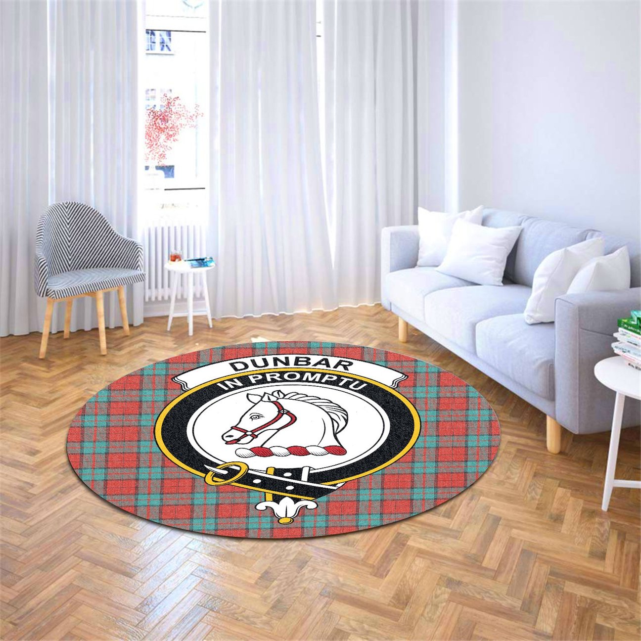 Dunbar Ancient Tartan Crest Round Rug