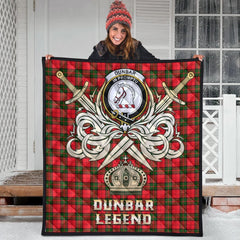 Dunbar Modern Tartan Crest Legend Gold Royal Premium Quilt