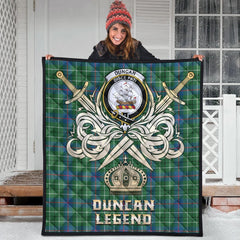 Duncan Ancient Tartan Crest Legend Gold Royal Premium Quilt