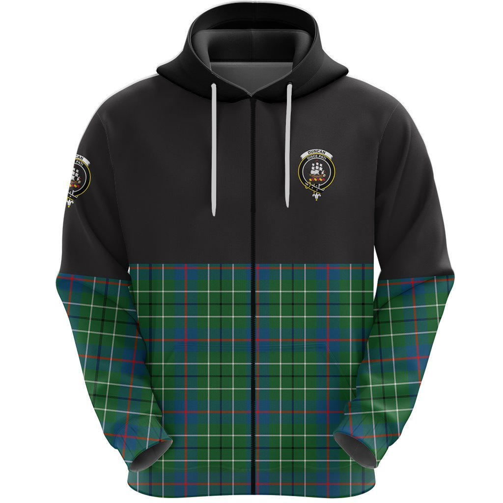 Duncan Ancient Clan Half Of Tartan Zipper Hoodie