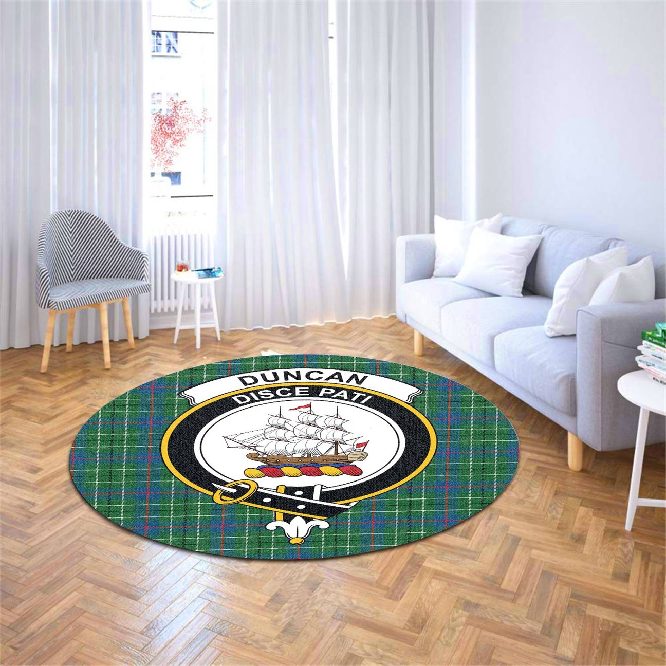 Duncan Ancient Tartan Crest Round Rug