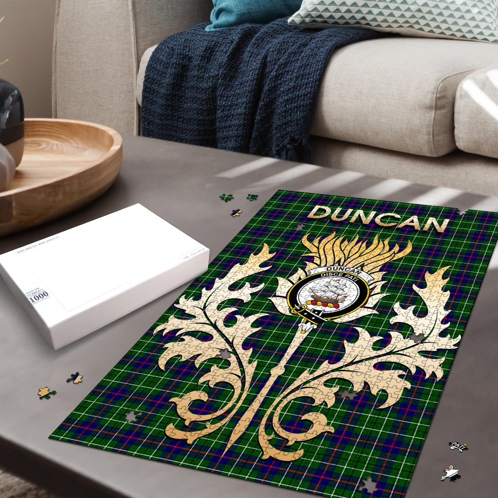 Duncan Modern Tartan Crest Thistle Jigsaw Puzzles