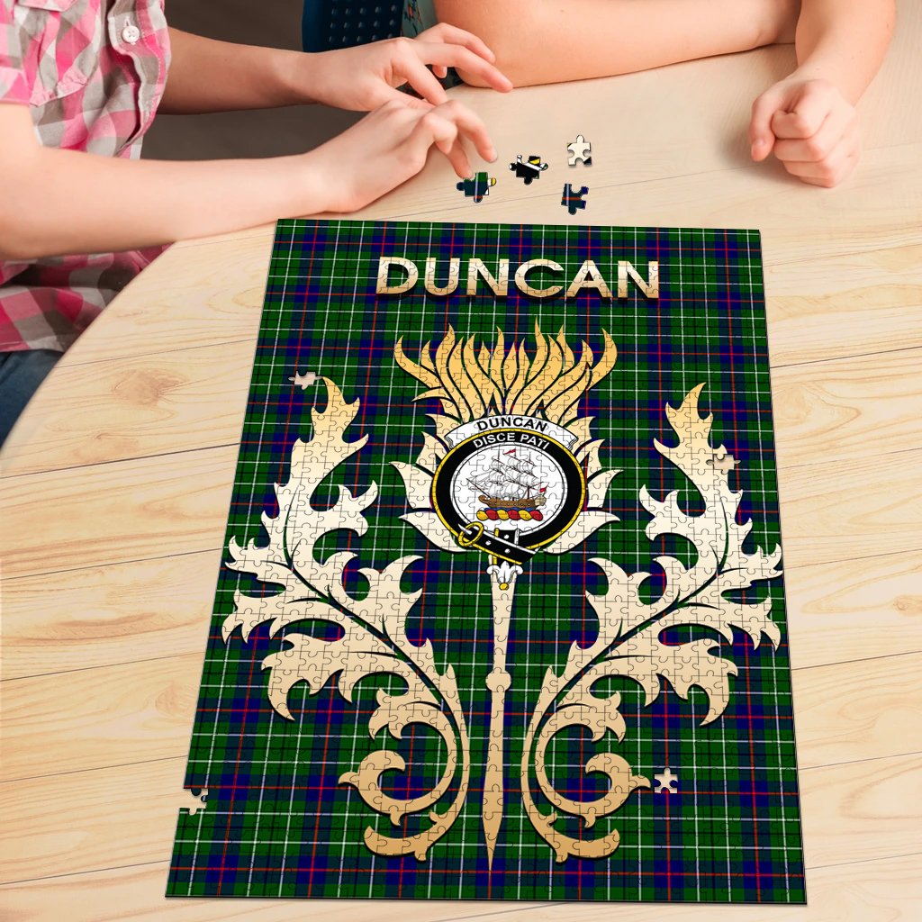 Duncan Modern Tartan Crest Thistle Jigsaw Puzzles