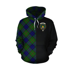 Dundas Modern Tartan Hoodie Half of Me - Cross Style