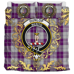 Dunlop Dress Tartan Crest Bedding Set - Golden Thistle Style